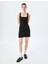 Krep Scuba Kumaş U Yaka Slim Fit Askılı Mini Elbise 2