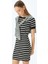 Bisiklet Yaka Kısa Kollu Fitilli Mini Bodycon Elbise 2