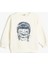 Hayvan Baskılı Sweatshirt Bisiklet Yaka Boxy Pamuk Karışımlı 1