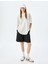 Arkası Baskılı Sloganlı Bisiklet Yaka Kısa Kollu Oversize T-Shirt 2