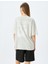 Arkası Baskılı Sloganlı Bisiklet Yaka Kısa Kollu Oversize T-Shirt 4