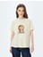 Köpek Baskılı Kısa Kollu Bisiklet Yaka T-Shirt 3