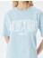Kolej Baskılı Bisiklet Yaka Kısa Kollu Rahat Kalıp T-Shirt 5
