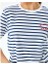 Baskı Detaylı Bisiklet Yaka Pamuklu Çizgili T-Shirt 5