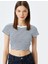 Crop Bisiklet Yaka Kısa Kollu Slim Fit Tişört 1