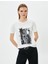 Baskılı Tişört Kısa Kollu Bisiklet Yaka Pamuklu 1