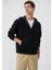 Logolu Kapüşonlu Fermuarlı Siyah Sweatshirt 066979-900 2