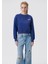 Logo Baskılı Lacivert Crop Sweatshirt 1611601-70722 3