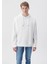 Erkek Kapüşonlu Beyaz Basic Sweatshirt 0610062-620 3