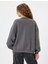 Oversize Sweatshirt Kelebek Baskılı Bisiklet Yaka Şardonlu 4