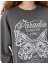 Oversize Sweatshirt Kelebek Baskılı Bisiklet Yaka Şardonlu 5