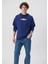 Miav Baskılı Kapüşonlu Mavi Sweatshirt 0S10001-70722 1