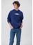 Miav Baskılı Kapüşonlu Mavi Sweatshirt 0S10001-70722 2