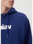 Miav Baskılı Kapüşonlu Mavi Sweatshirt 0S10001-70722 5