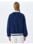 Kolej Baskılı Biyeli Bisiklet Yaka Şardonlu Oversize Sweatshirt 4
