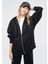 Kapüşonlu Fermuarlı Siyah Sweatshirt 1610221-900 12
