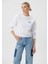 Mavi Logo Baskılı Beyaz Crop Sweatshirt 1611601-620 1