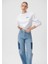 Mavi Logo Baskılı Beyaz Crop Sweatshirt 1611601-620 2