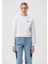 Mavi Logo Baskılı Beyaz Crop Sweatshirt 1611601-620 3