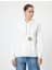 Oversize Kapüşonlu Sweatshirt Cep Detaylı Kedi Nakışlı 3