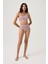 Bordo-Beyaz Çizgili Yüksek Bel Bikini Altı Sporty Bottom 5