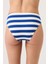 Lacivert-Beyaz Çizgili Yüksek Bel Bikini Altı Sporty Bottom 2