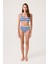 Lacivert-Beyaz Çizgili Yüksek Bel Bikini Altı Sporty Bottom 5