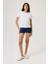 Beyaz Düz Kesim Tişört Regular T-Shirt 5