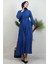 Evren Düğmeli Elbise Mavi 3