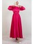 Saten Kemerli Elbise Pembe 1