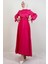 Saten Kemerli Elbise Pembe 3