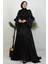 Kolu Volanlı Yoryo Elbise Siyah 2