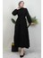 Evren Düğmeli Elbise Siyah 1
