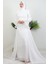 Kolu Volanlı Yoryo Elbise Beyaz 3