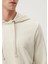 Erkek Mavi Logo Baskılı Kapüşonlu Bej Sweatshirt 065606-70134 5