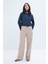Bej-Likralı Geniş Paça Gabardin Pantolon 2