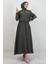 Ebra Modal Elbise Haki 2