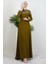 Nisan Taşlı Elbise Yağ Yeşil 1