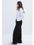 Siyah-Likralı Geniş Paça Gabardin Pantolon 3