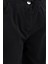 Siyah-Likralı Geniş Paça Gabardin Pantolon 5
