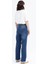 Koyu Mavi-Likralı Geniş Paça Denim Pantolon 3