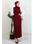 Ekin Tesettür Elbise Bordo 2