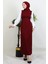 Ekin Tesettür Elbise Bordo 4