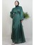 Matem Tesettür Elbise Koyu Mint 1