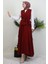 Yakalı Etekli Takım Bordo 3