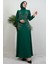 Mia Taşlı Tesettür Elbise Yeşil 1