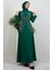 Mia Taşlı Tesettür Elbise Yeşil 2