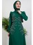 Mia Taşlı Tesettür Elbise Yeşil 5