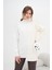 Kadın Düğme Detaylı Tunik Ekru 4