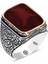 ​gümüş Zirkon Koyu Bordo Taşlı Kare Erkek Yüzük - 30 1